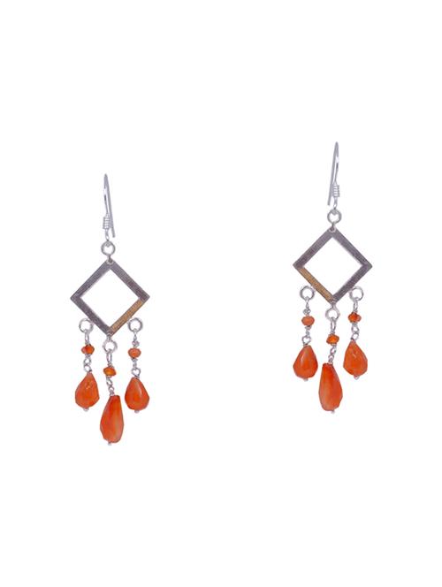 orange silver drop earring - 16703890 - Very Small Image - 1