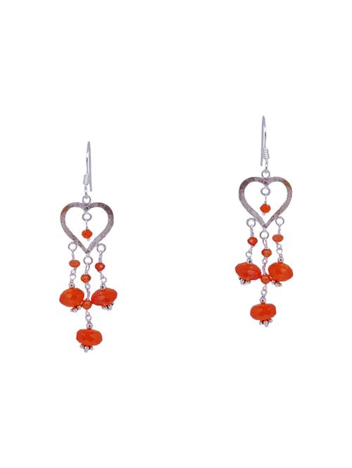 orange silver drop earring - 16703899 - Very Small Image - 1