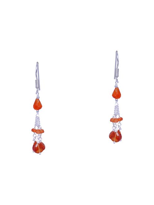 orange silver drop earring - 16703919 - Very Small Image - 1