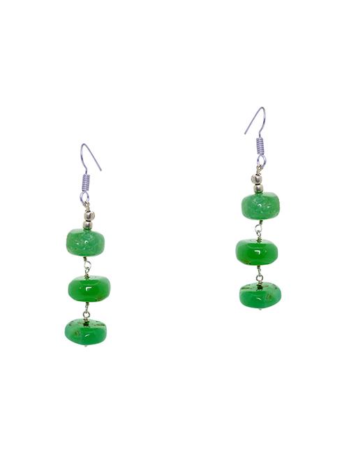 green silver drop earring - 16703940 - Very Small Image - 1
