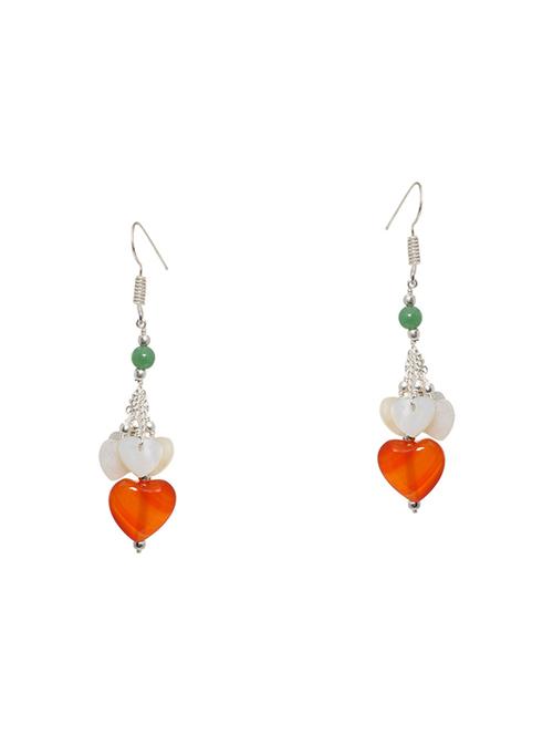 orange silver drop earring - 16703980 - Very Small Image - 1