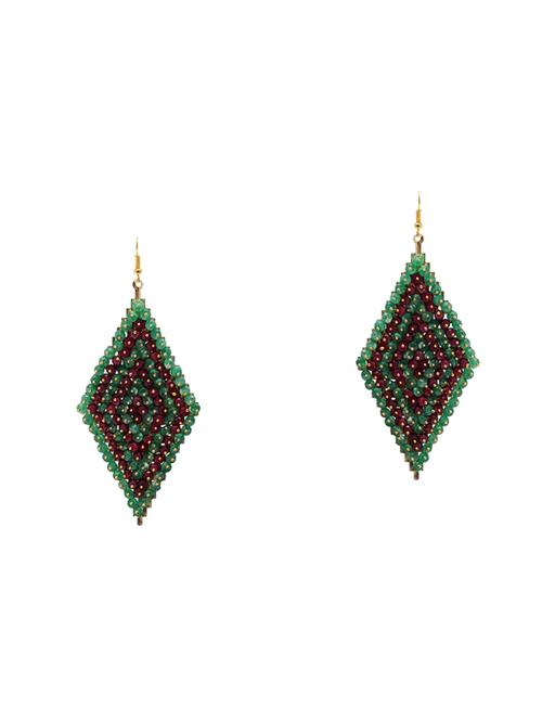 green silver drop earring - 16704160 - Very Small Image - 1