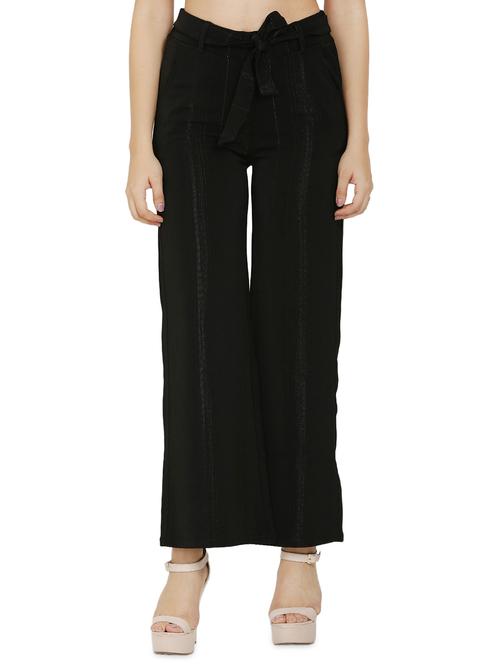 high rise tie front wide leg trouser - 16704340 - Very Small Image - 1