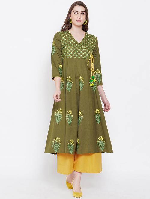 women's angrakha kurta - 16704394 - Very Small Image - 1