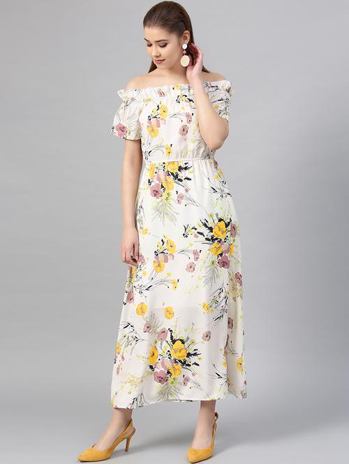 off shoulder floral maxi dress - 16704539 - Very Small Image - 1