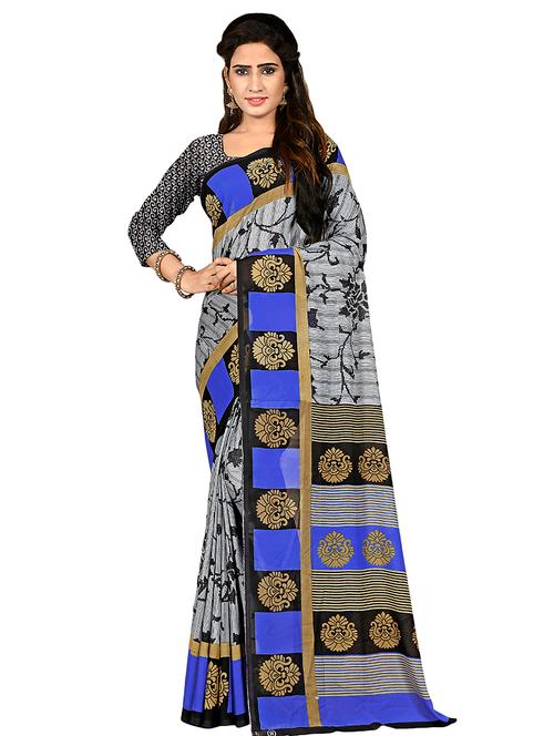 floral printed saree with blouse - 16704547 - Very Small Image - 1