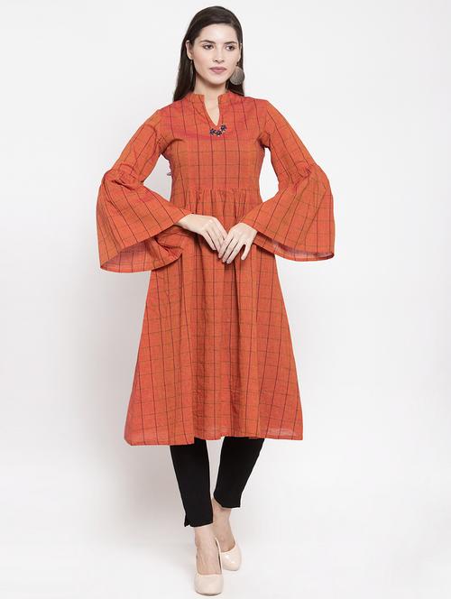 bell sleeves flared kurta - 16704612 - Very Small Image - 1