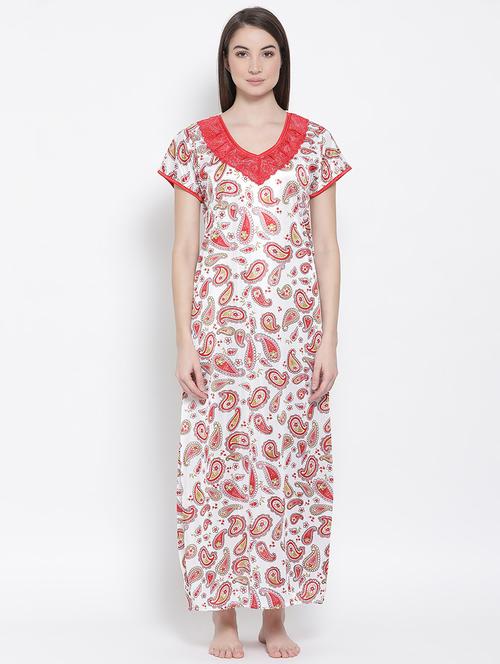 lace detail paisley nighty - 16704712 - Very Small Image - 1