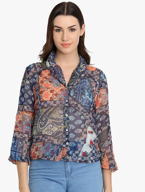 long sleeved abstract shirt - 16705146 - Very Small Image - 1