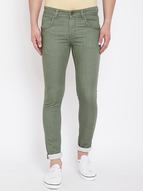 green plain denim jeans - 16706006 - Very Small Image - 1