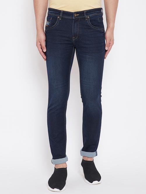 dark blue light washed denim jeans - 16706012 - Very Small Image - 1