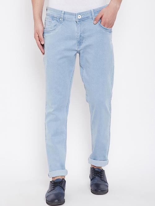 light blue solid plain jeans - 16706015 - Very Small Image - 1