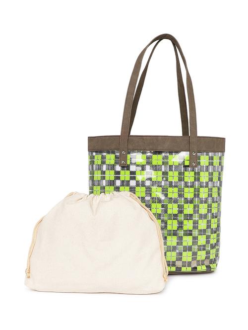 green polyester combo tote - 16707168 - Very Small Image - 1