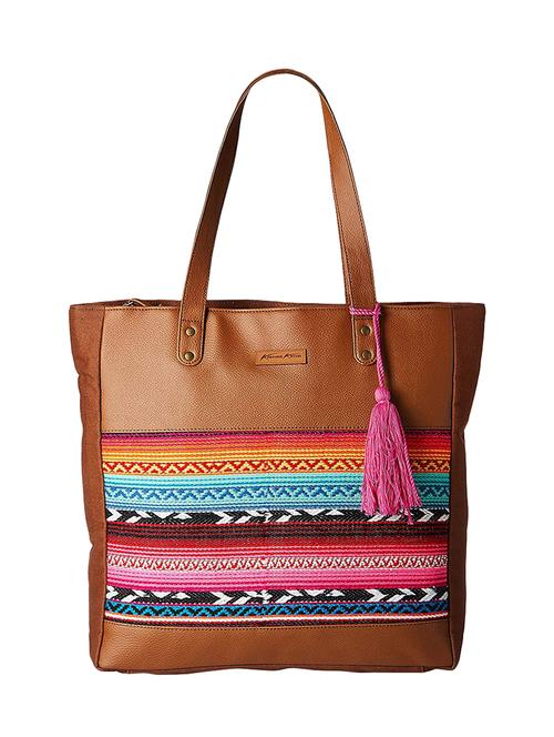 tan leatherette (pu) handbag - 16707814 - Very Small Image - 1