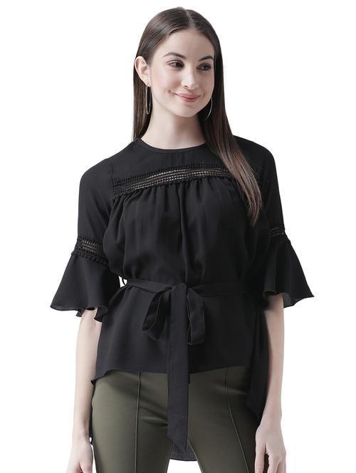 tie front lace detail top - 16708315 - Very Small Image - 1