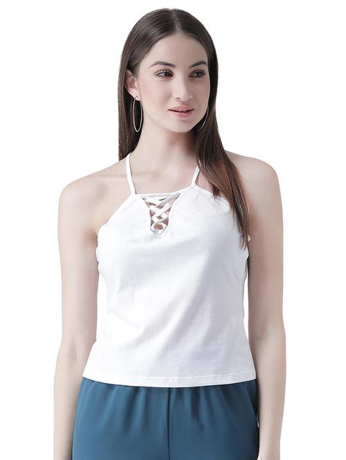 criss cross detail halter neck top - 16708346 - Very Small Image - 1