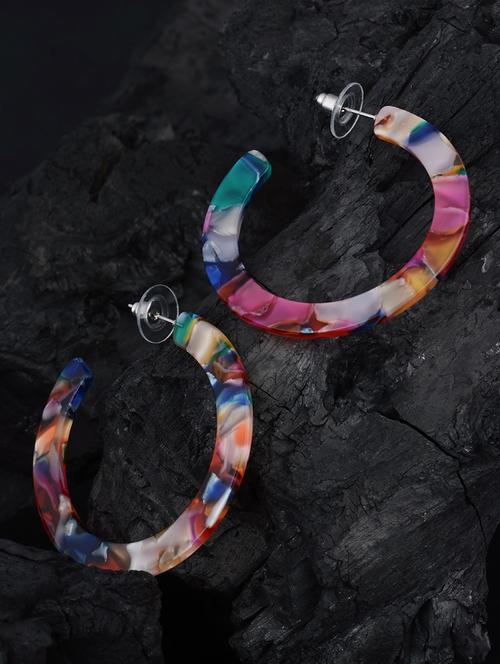 multi colored metal hoop earring - 16708559 - Very Small Image - 1