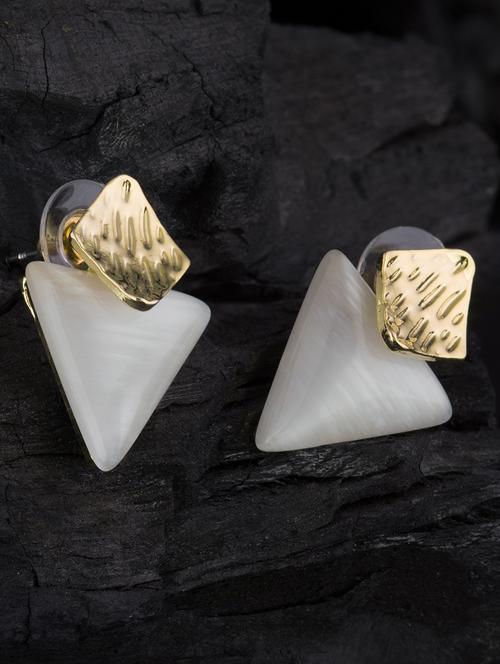 gold metal drop earring - 16708564 - Very Small Image - 1