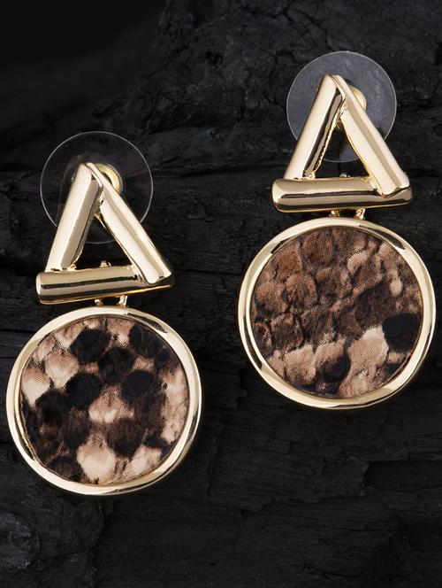 gold metal drop earring - 16708574 - Very Small Image - 1