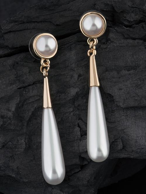 white metal drop earring - 16708577 - Very Small Image - 1