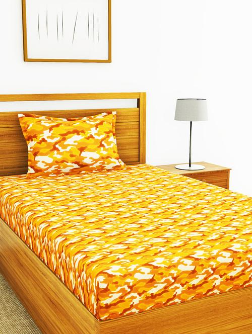 cotton single bedsheet with 1 pillow cover. - 16709202 - Very Small Image - 1