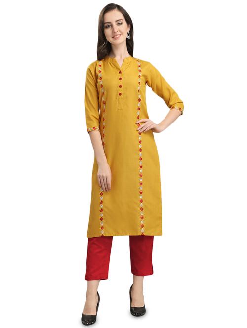 embroidered straight kurta - 16709366 - Very Small Image - 1