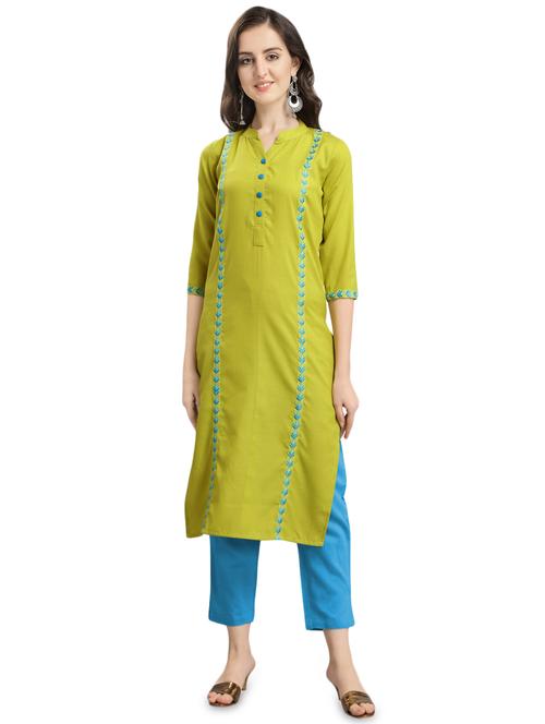 embroidered straight kurta - 16709368 - Very Small Image - 1