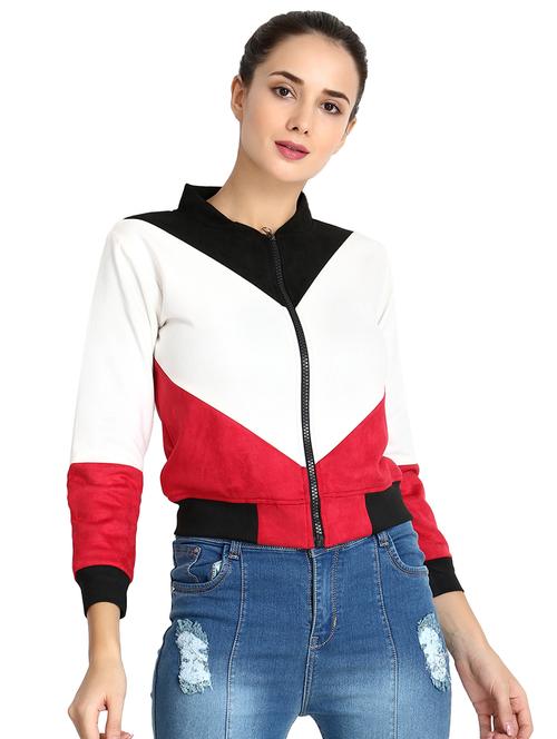 color block suede jacket - 16710590 - Very Small Image - 1