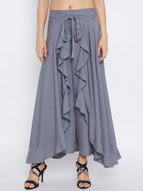 tie front ruffled palazzo - 16711326 - Very Small Image - 1