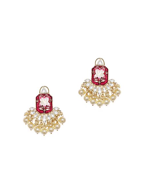 red brass chandballi earring - 16711483 - Very Small Image - 1