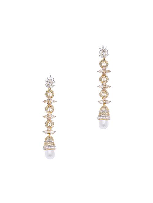 gold brass drop earring - 16711491 - Very Small Image - 1