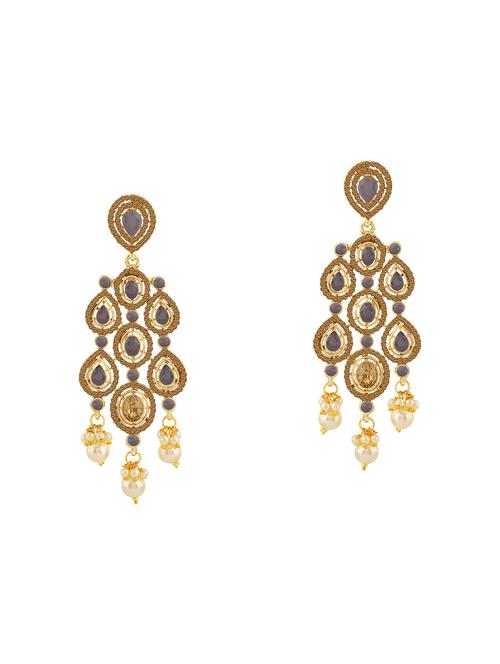 grey metal drop earring - 16711510 - Very Small Image - 1