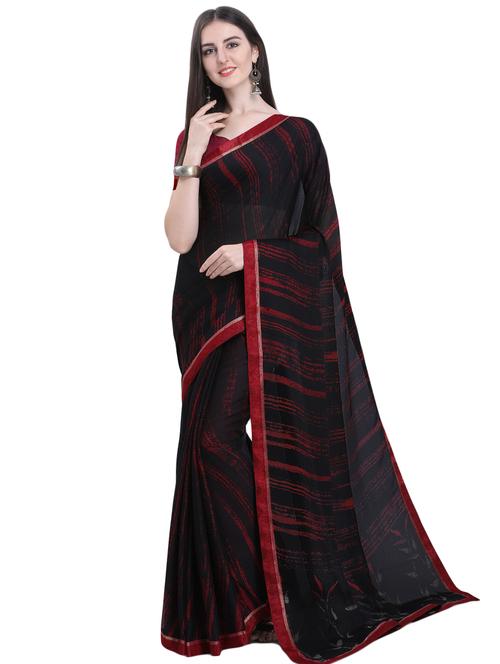 lace detailed printed saree with blouse - 16711724 - Very Small Image - 1