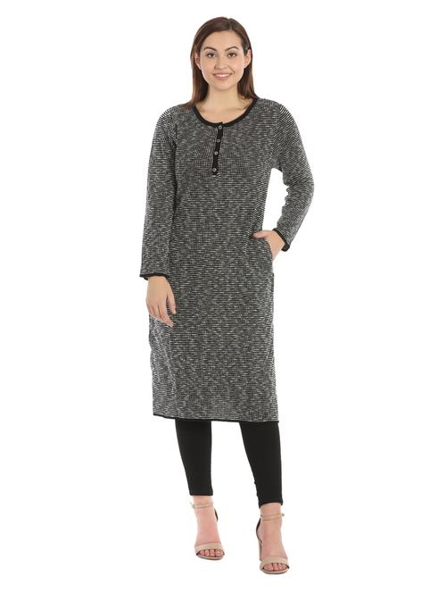 solid woolen kurta - 16711762 - Very Small Image - 1