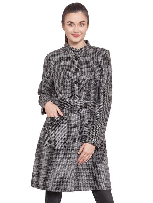 mandarin neck trench/overcoat coat - 16711896 - Very Small Image - 1