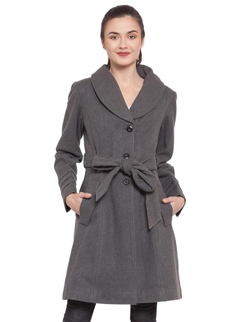 tie front trench/overcoat coat - 16711903 - Very Small Image - 1