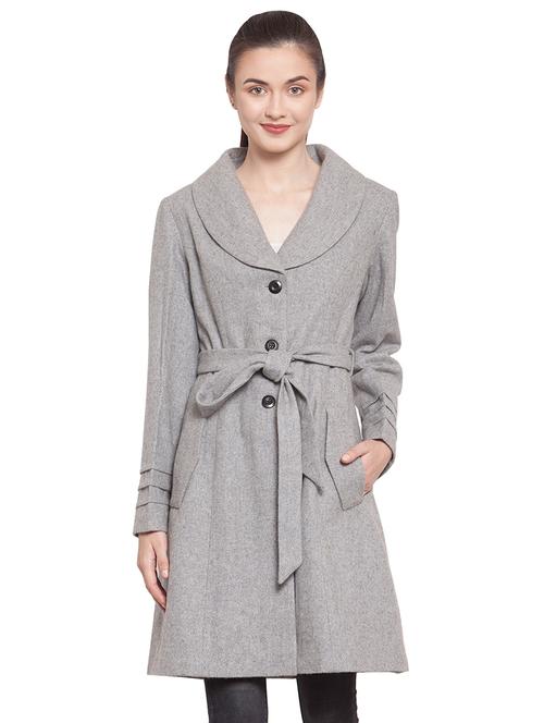 tie front trench/overcoat coat - 16711904 - Very Small Image - 1