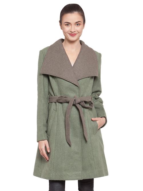 tie front trench/overcoat coat - 16711919 - Very Small Image - 1