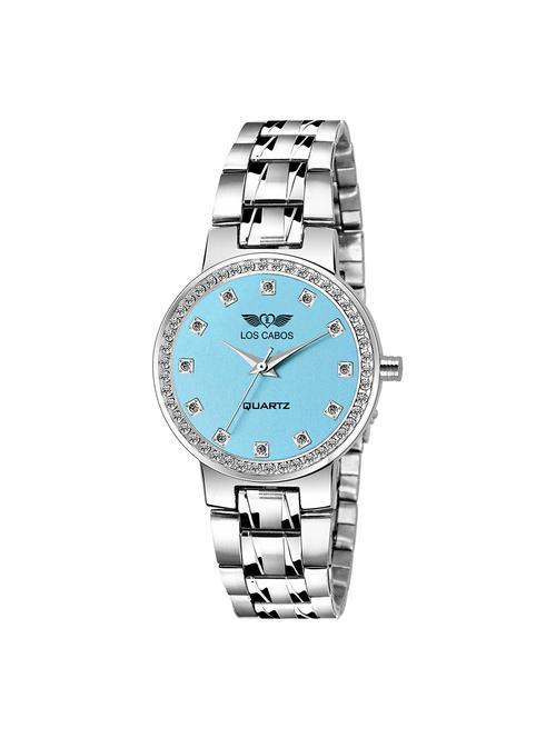 los cabos 1005 sky blue dial & silver chain watches for girls analog watch - 16711937 - Very Small Image - 1