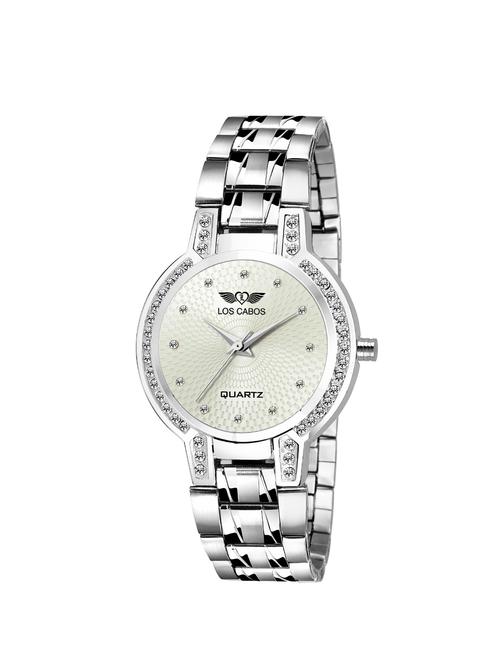 los cabos 1002 white dial & silver chain watches for girls analog watch - 16711944 - Very Small Image - 1