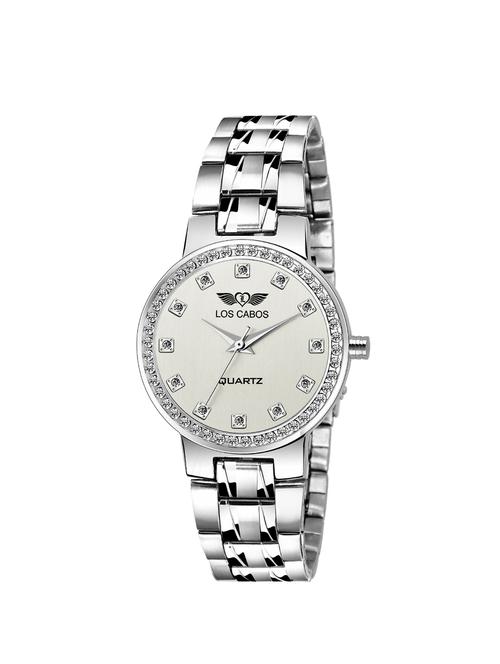 los cabos 1004 white dial & silver chain watches for girls analog watch - 16711945 - Very Small Image - 1