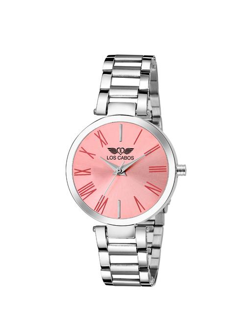 los cabos 1011 pink dial & silver chain watches for girls analog watch - 16711946 - Very Small Image - 1