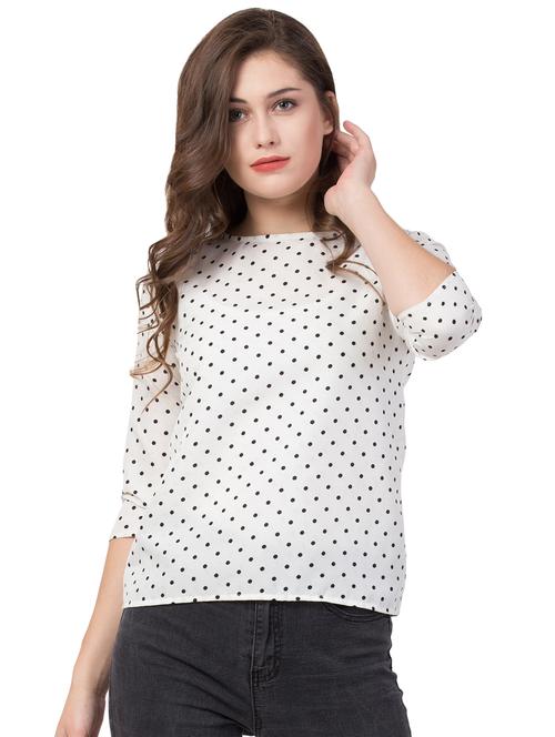 boat neck polka dot top - 16712326 - Very Small Image - 1