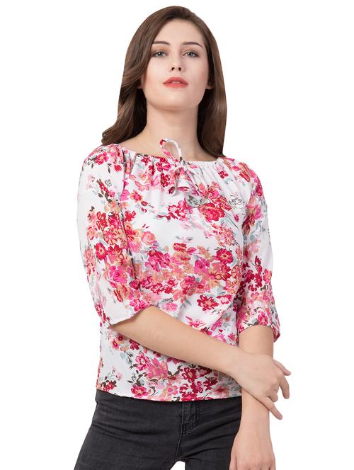 off shoulder floral top - 16712340 - Very Small Image - 1