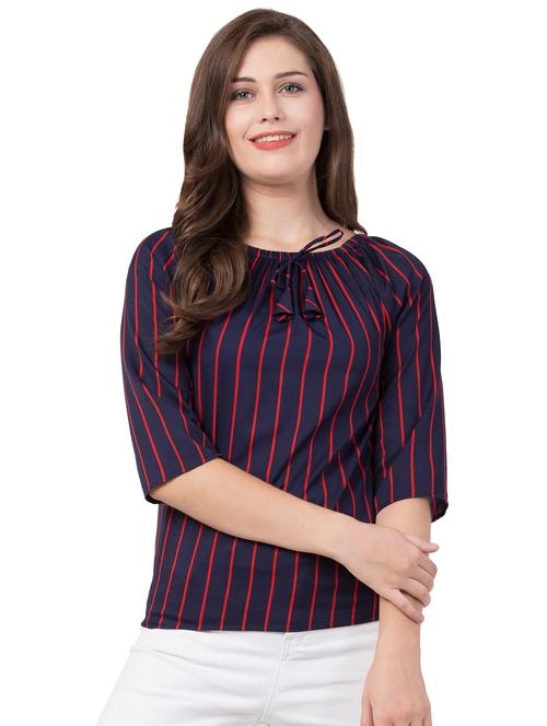 off shoulder striped top - 16712343 - Very Small Image - 1