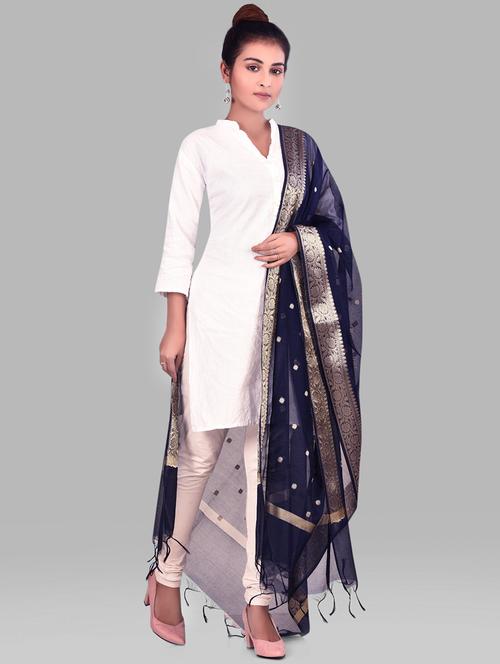 chanderi banarasi dupatta - 16712945 - Very Small Image - 1
