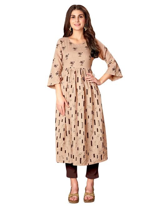 conversational flared kurta - 16713615 - Very Small Image - 1