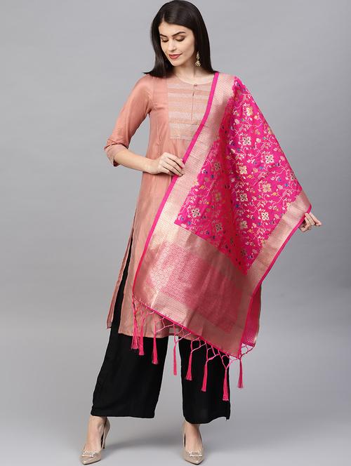 floral banarasi dupatta - 16714080 - Very Small Image - 1