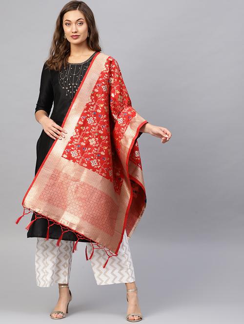 floral banarasi dupatta - 16714083 - Very Small Image - 1