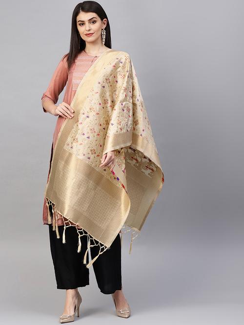 floral banarasi dupatta - 16714084 - Very Small Image - 1
